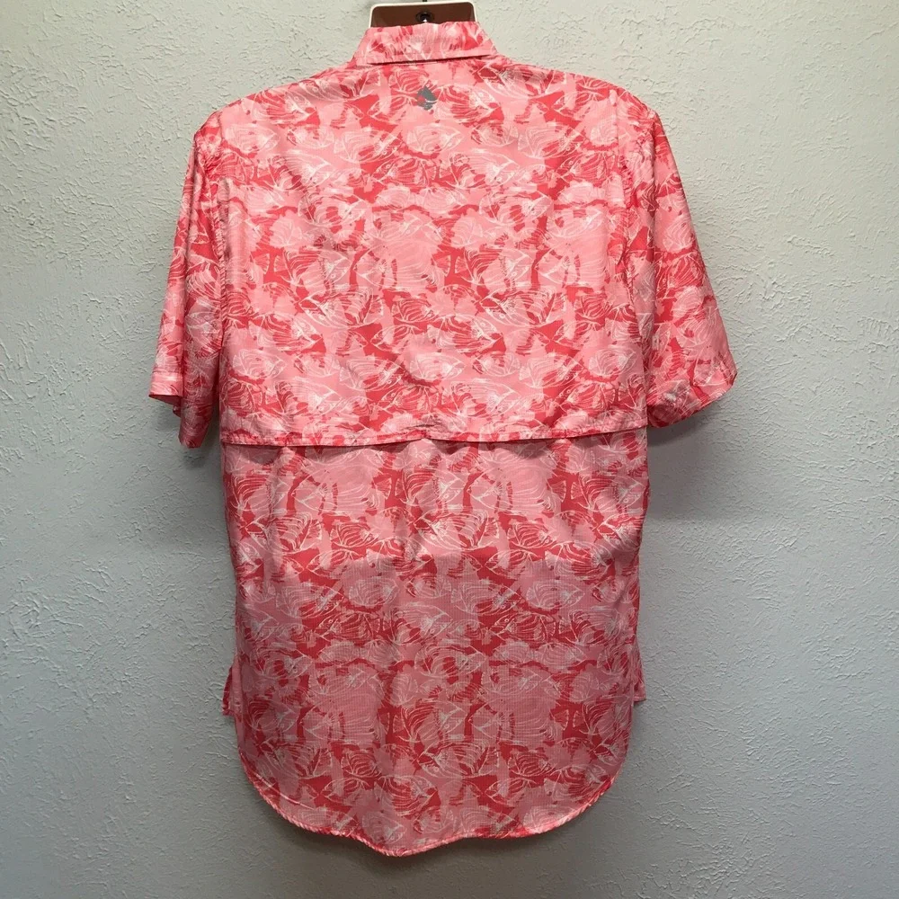 Ocean & Coast Advantage Shirt Mens‎ M Pink All Around Fish Print Fishing Boating